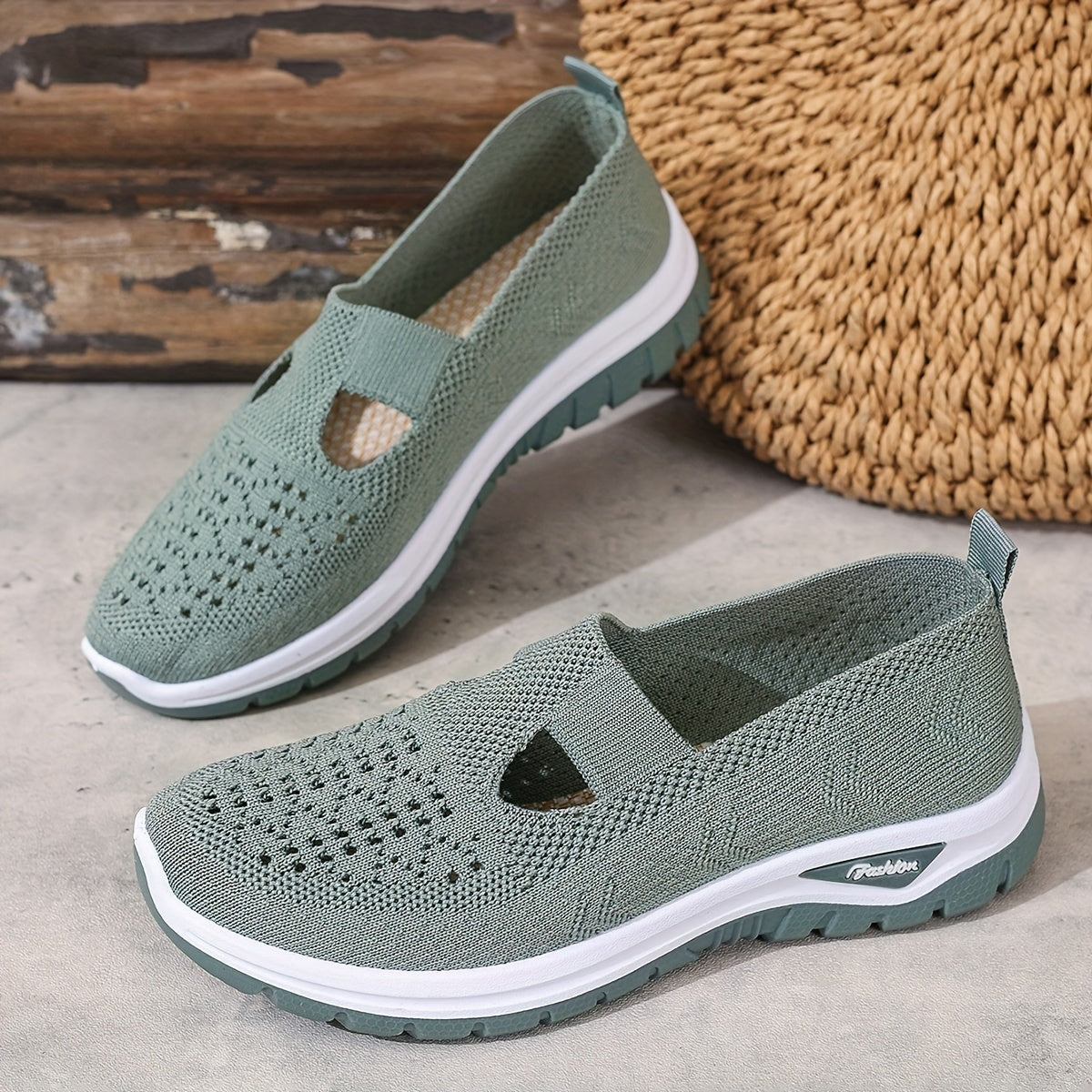 Women’s Casual Slip-On Sneakers Breathable Fabric Summer Beach Shoes