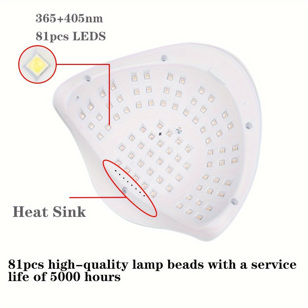 High-Power LED Nail Lamp with 81 Beads Automatic Sensing 4-Speed Timer European Plug