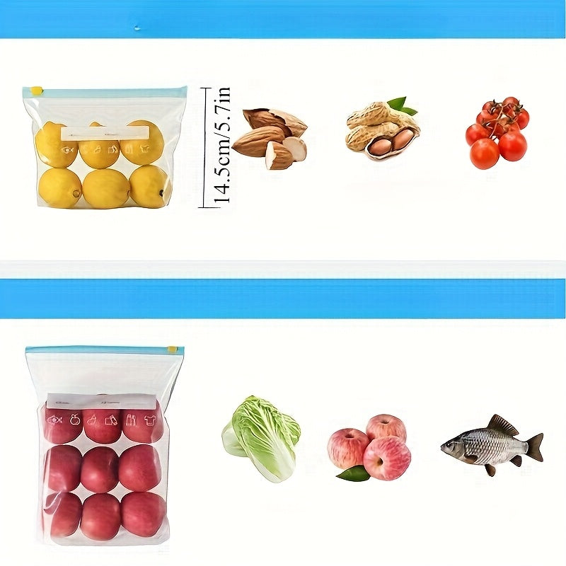 15 Reusable Food Storage Bags Leakproof Freezer Refrigerator Zip Sealed for Produce