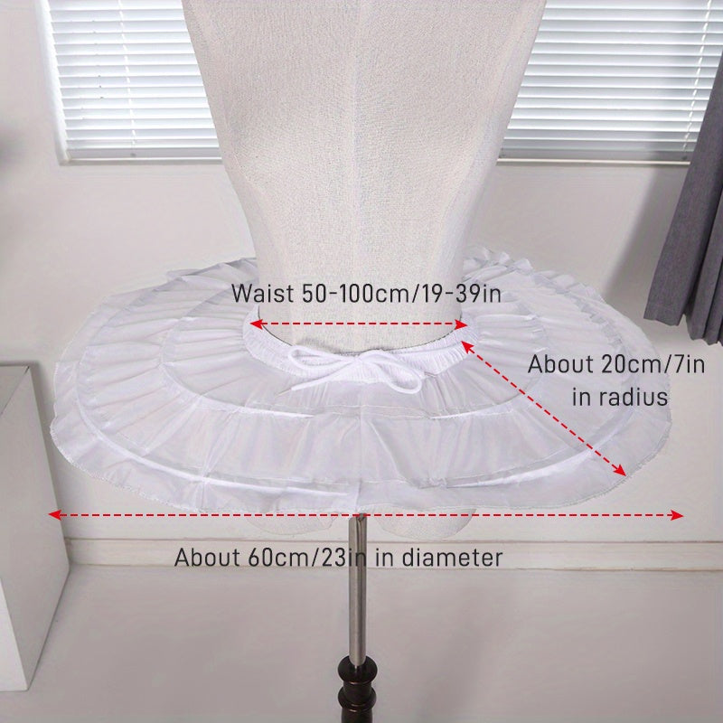 Dance Performance Petticoat with Adjustable Ballet Tutu Skirt Hoop Fishbone Lining