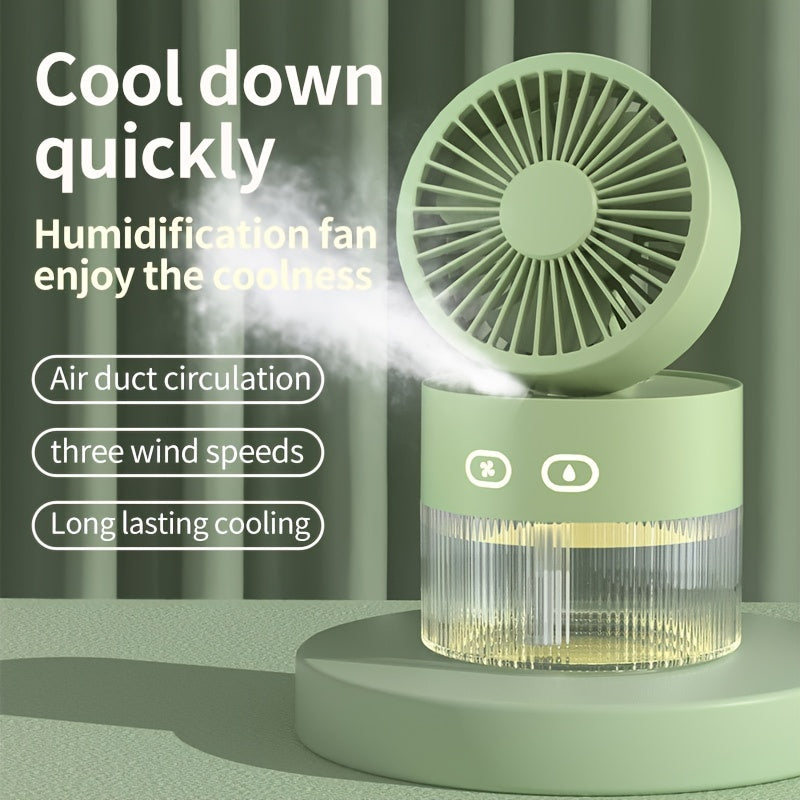Ventilador portátil recargable por USB con 3 velocidades para viajes, camping y oficina
