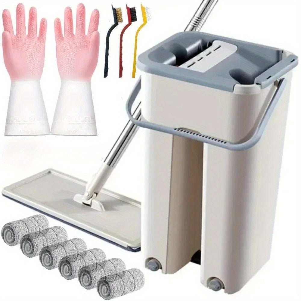 Amaliy Uy Tozalash To'plami: Polni Yuvish Uchun Tezkor Sıxish Mop Chekasi, Quruq yoki Nam Foydalanish Uchun Aqlli Deraza va Oshxona Tozalagichi