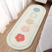 Cartoon Faux Cashmere Bedside Rug for Bedroom or Living Room Non-Slip Polyester Knit