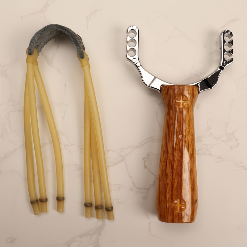 Alloy Slingshot with Plastic Handle Camouflage Design for Outdoor Shooting