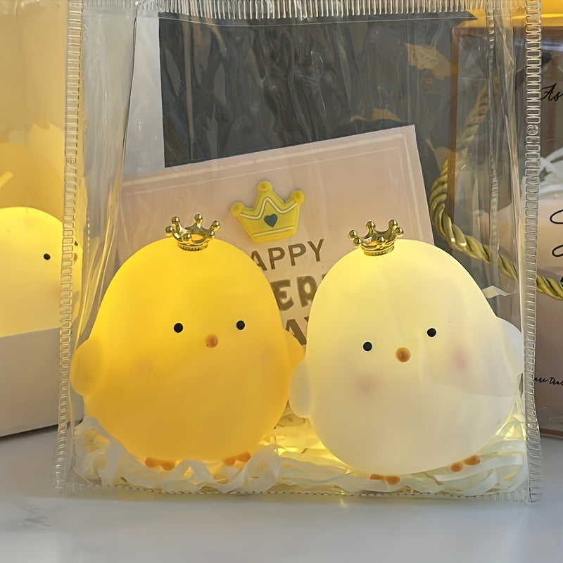 Yellow Plastic Chick Night Light for Outdoor Decor and Camping