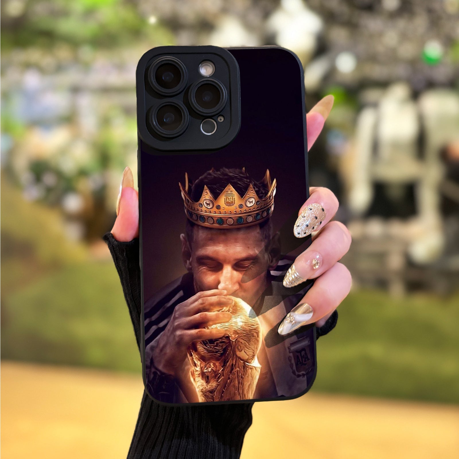 UV Printed Phone Case for iPhone with Golden Globe Design 360° Protection Compatible with 11 12 13 14 Pro Max 15 16 XR X XS 7 8 Plus SE Mini