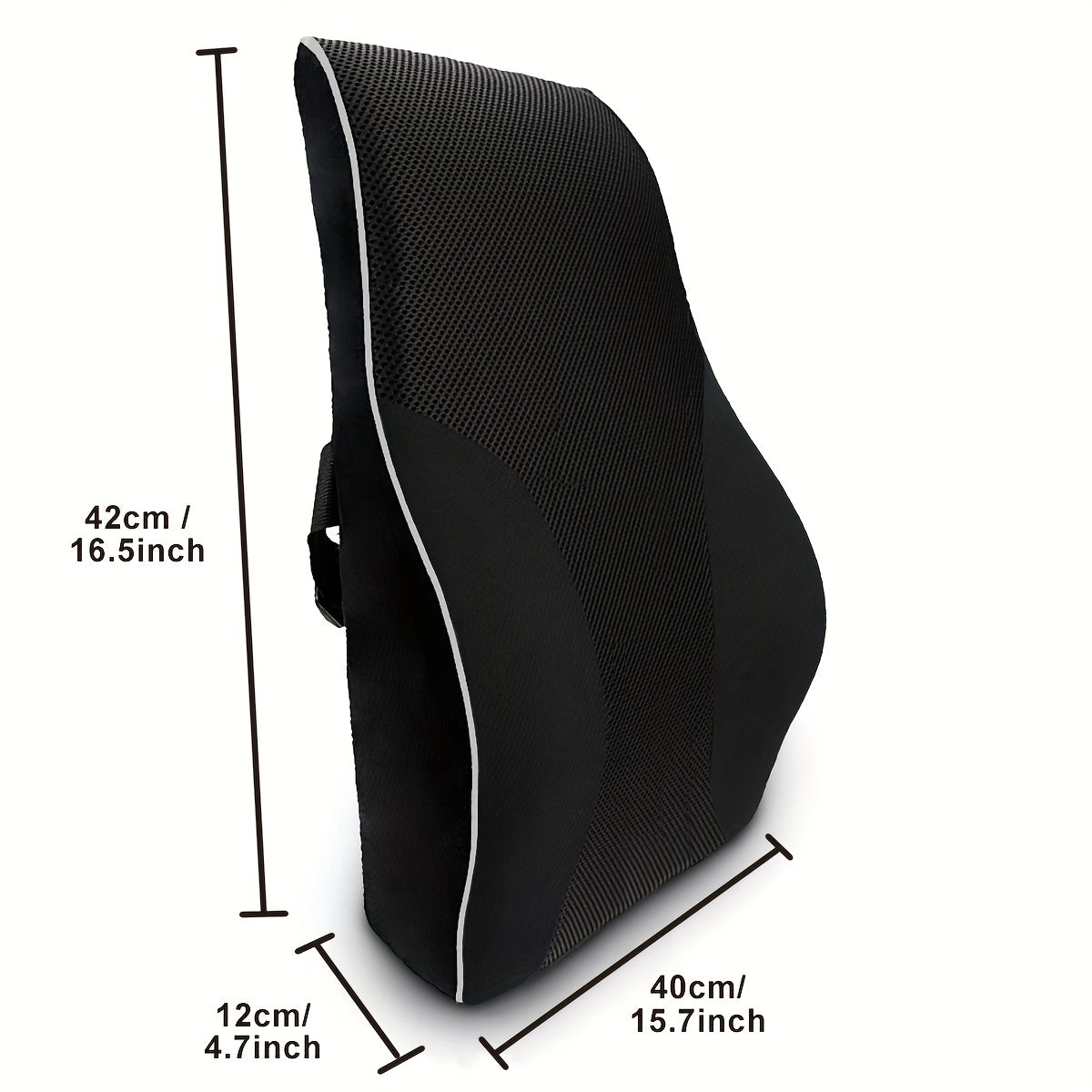 Memory Foam Lumbar Support Pillow for Office Chair Car Seat Back Pain Relief Black
