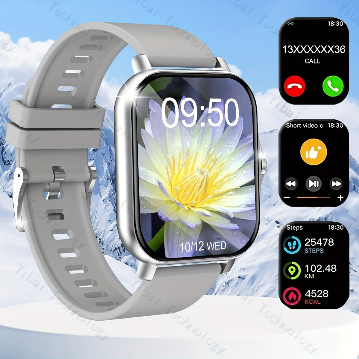 Smart Watch for Men and Women 1.83-Inch HD Screen Fitness Tracker Voice Assistant Sports Watch