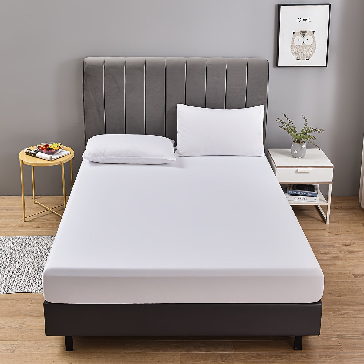 Sábanas ajustables 3 en 1 color beige claro con fundas de almohada, transpirables y suaves para dormitorio y habitación de invitados