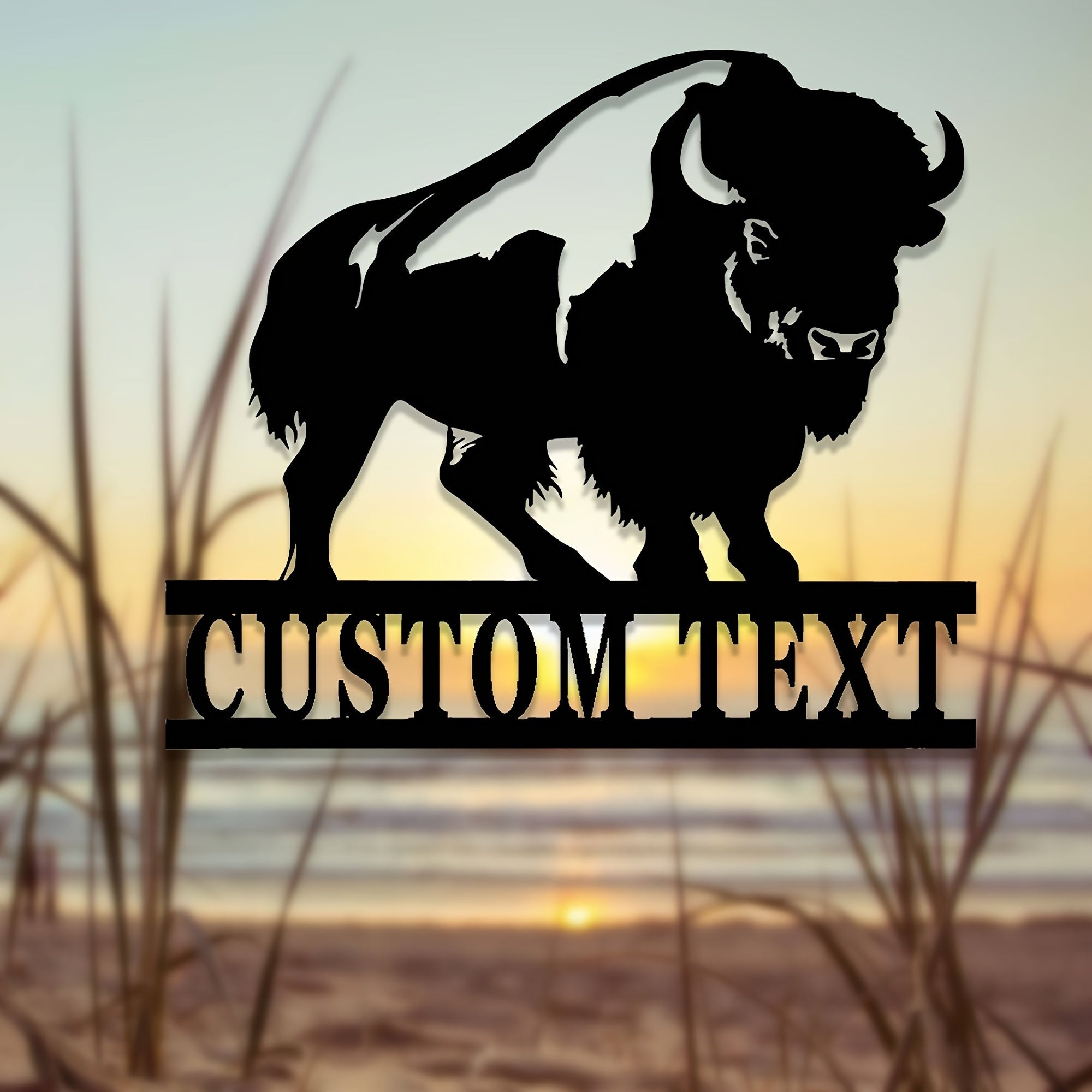 Metal Wall Art Buffalo Silhouette for Ranches and Farmhouse Decor