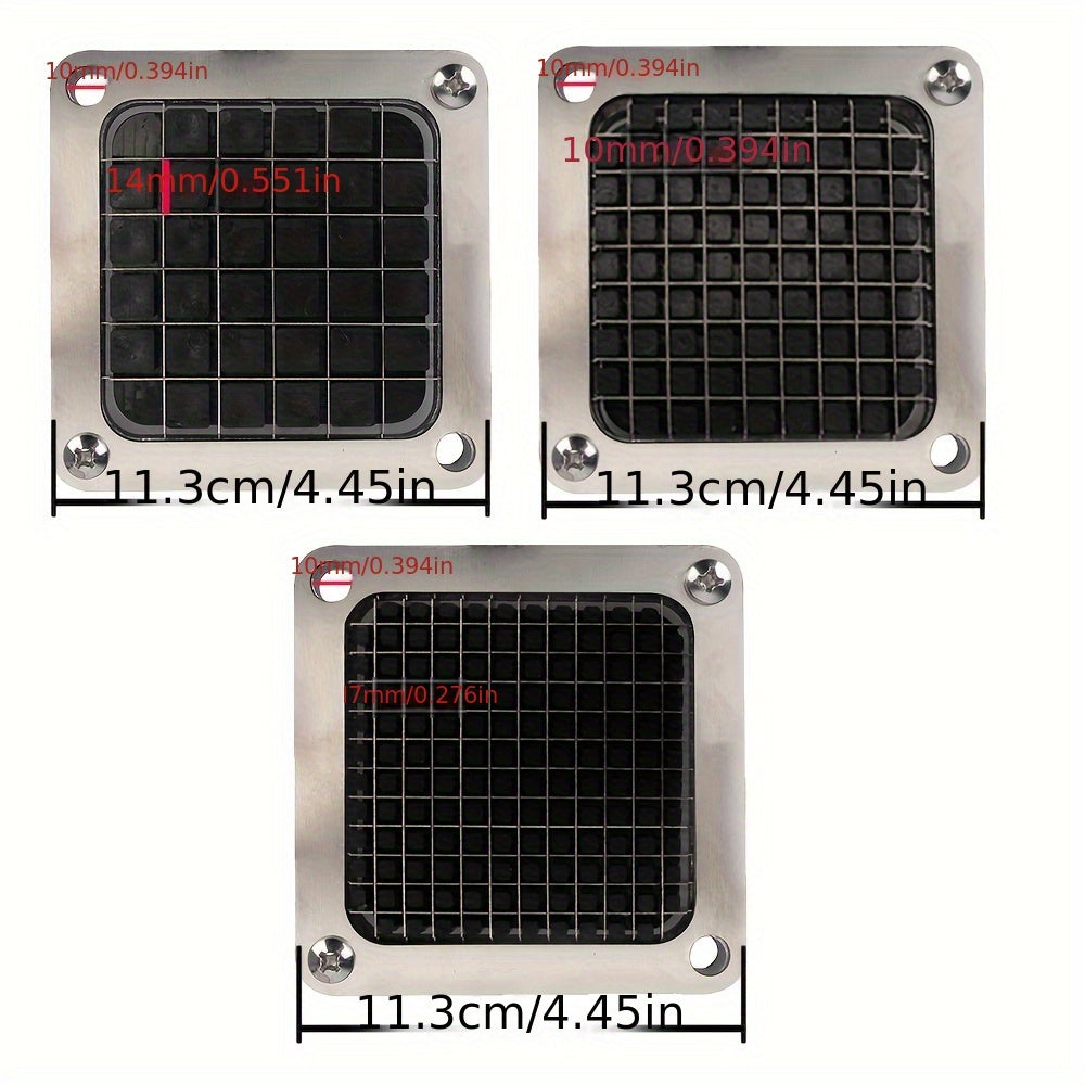 Set of 2 Stainless Steel French Fry Cutters with Interchangeable Blades for Home and Commercial Use