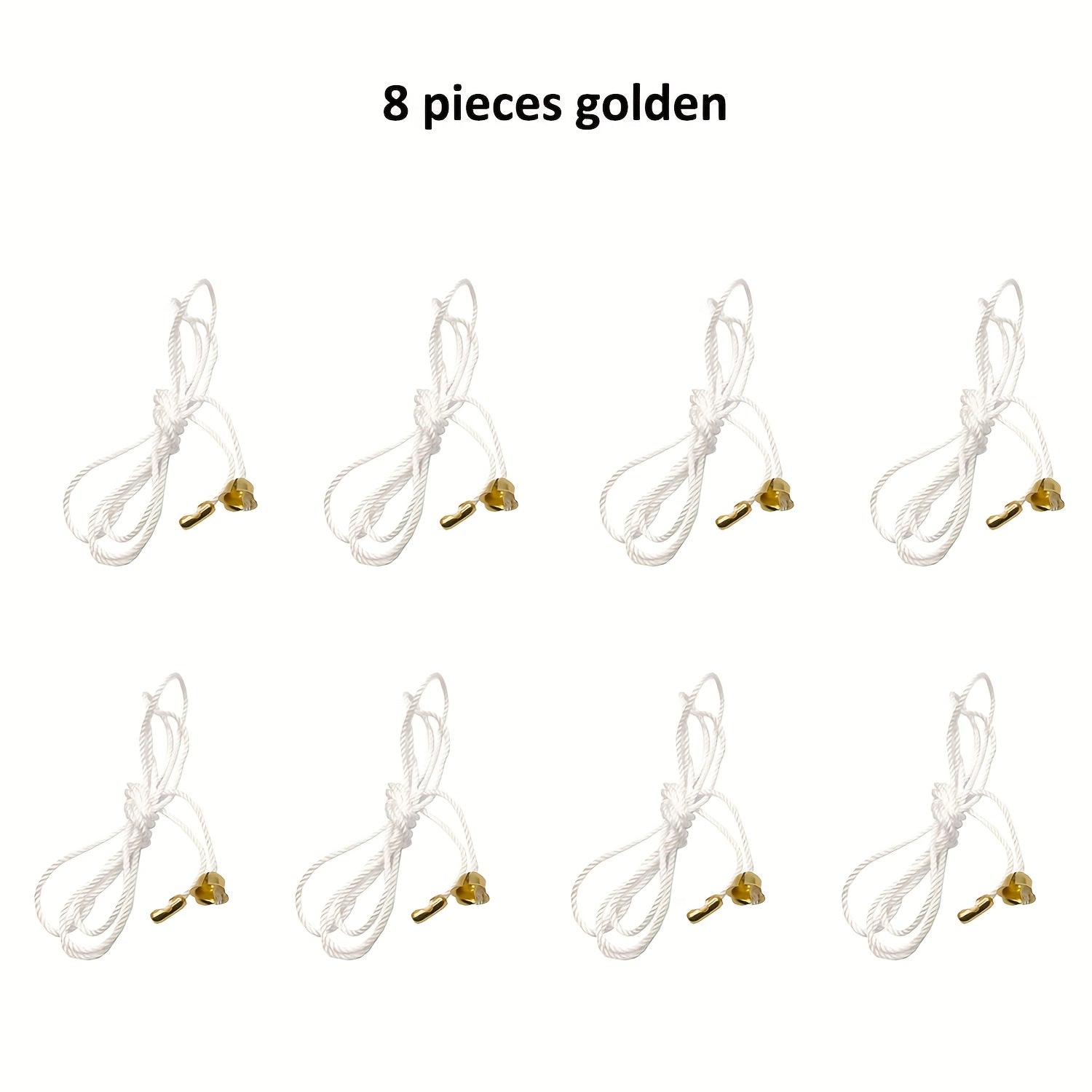 8 Pack White Nylon Ceiling Fan Pull Chain Extenders with Metal Connectors for Lights and Fans