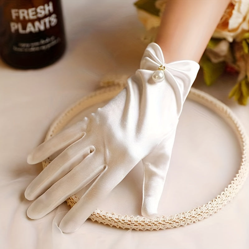 Wedding Gloves for Women Satin Long Elegant Bridal Gloves for Weddings and Performances