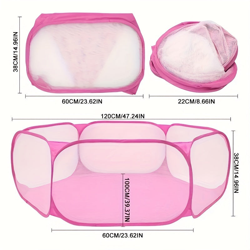 Foldable Pet Playpen for Rabbits Portable PVC Easy to Clean