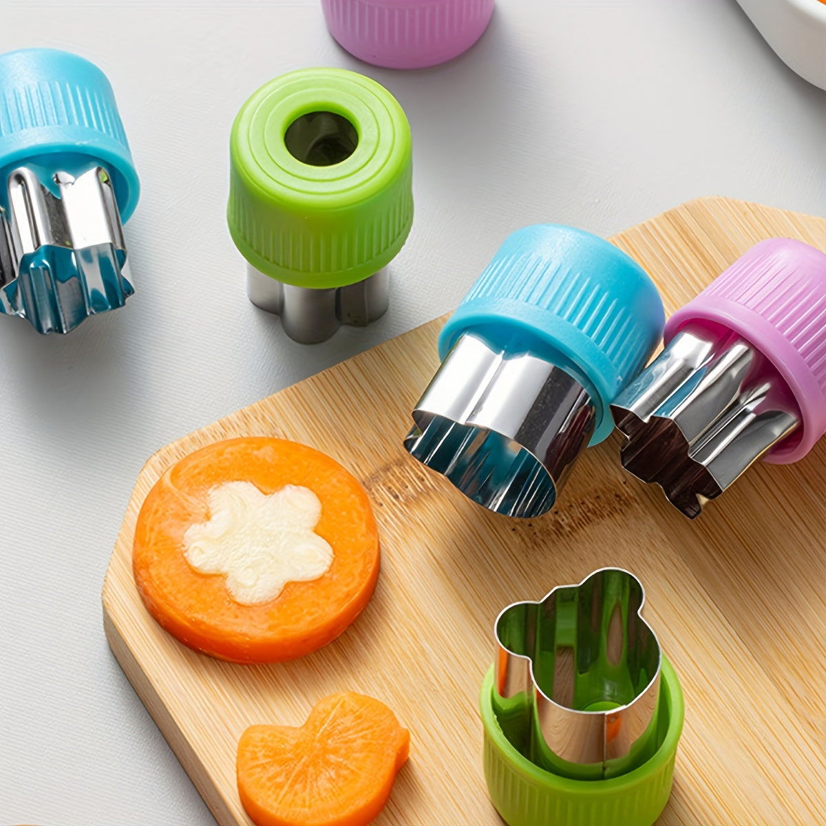 Fruit and Vegetable Cutting Mold Set, Stainless Steel, 3 or 9 Pieces