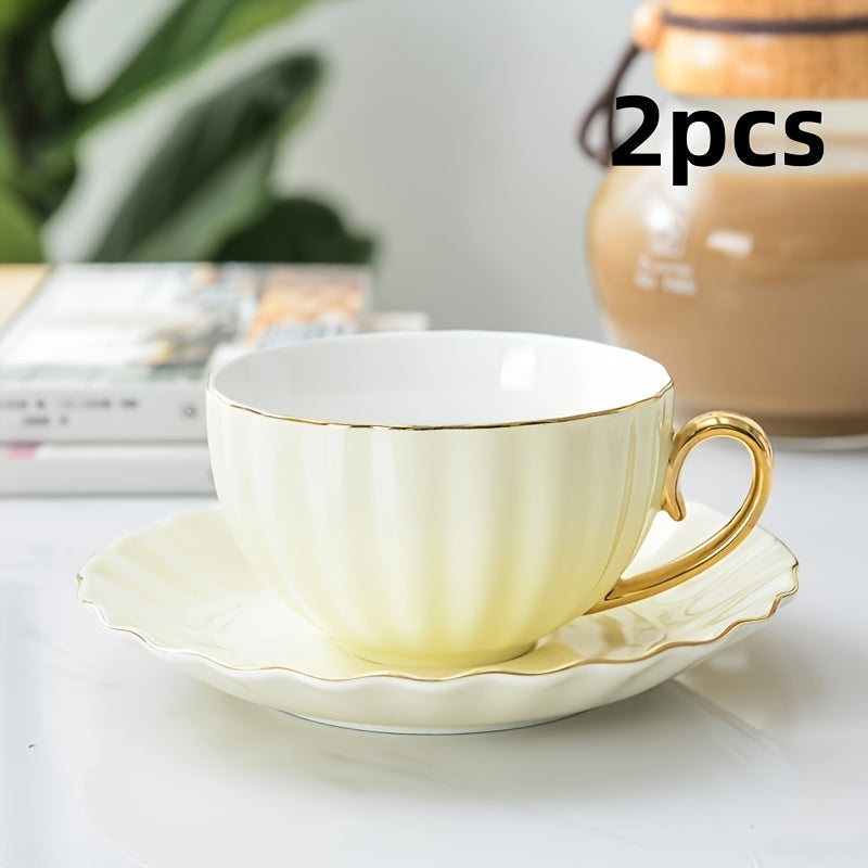 Oyoq bilan qoplangan oltin chekka bilan xomashyo qahva to'plami, pastel ranglar, yaltirashli yakun, idishlarni yuvish mashinasiga mos, uy yoki bayram uchun