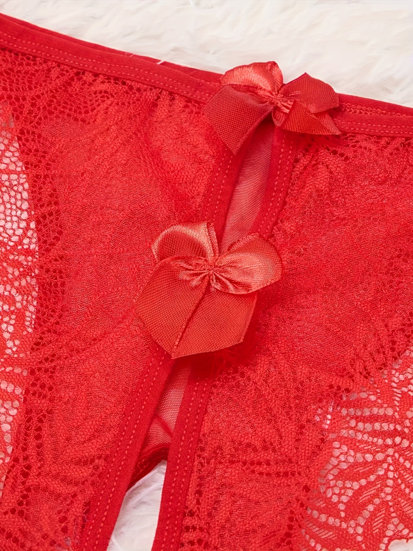 Women's Black Lace Crotchless Panties Lingerie Sexy Erotic Underwear