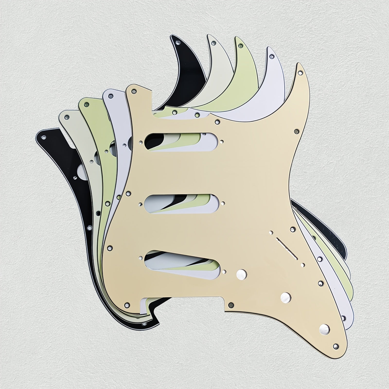 Electric Guitar Single Pickup Guard with Aluminum Shield and Screws for Standard ST Style SSS Guitars in Multiple Colors