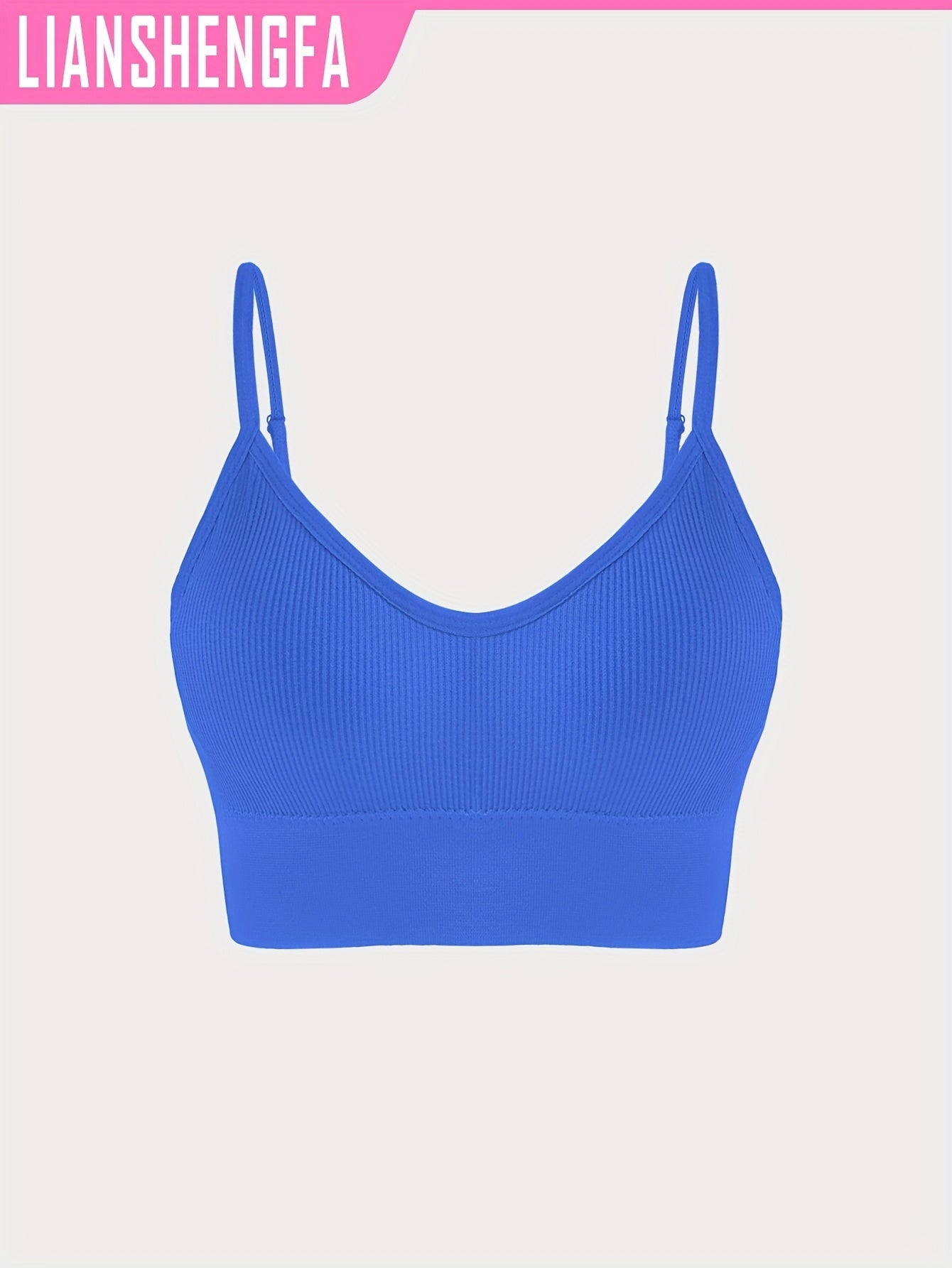 Women’s Ribbed Halter Backless Sports Bra for Yoga and Workout