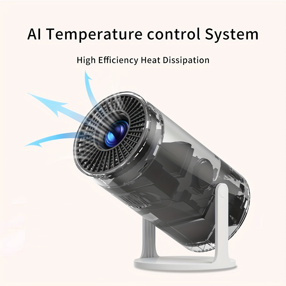 Портативный проектор 4K HD с яркостью 18000 люкс, дисплеем 3,3 м, голосовым управлением, совместимостью со смартфонами