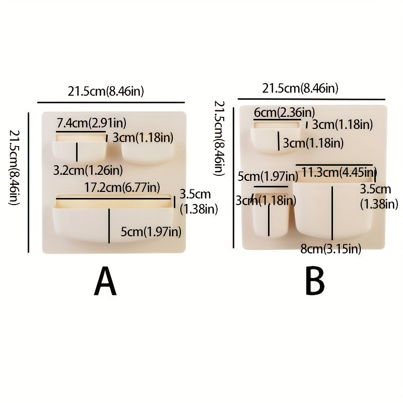 Vannaxona va oshxona uchun devor saqlash racki, yorqin kulrang, burg'ulashsiz, joyni tejovchi tashkilotchi kosmetika va aksessuarlar uchun