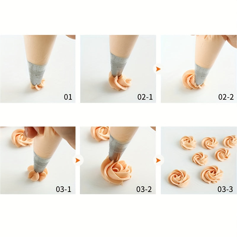 4 ta zanglamas po'latdan yasalgan Rossiya torti pipetkalari - mukammal qoplama va bezash uchun - kekslar, pechene va boshqa shirinliklar uchun ajoyib - pishirish ishqibozlari uchun zarur oshxona asboblari