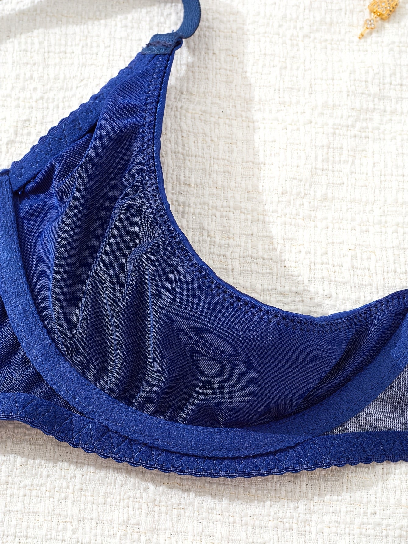 Plus Size Sheer Bralette Polyester Knit Strapless Adjustable Lingerie