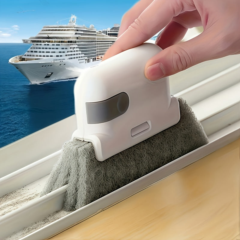 Window Grooved Cleaning Brush - Compact Gap Cleaner for Windows and Doors