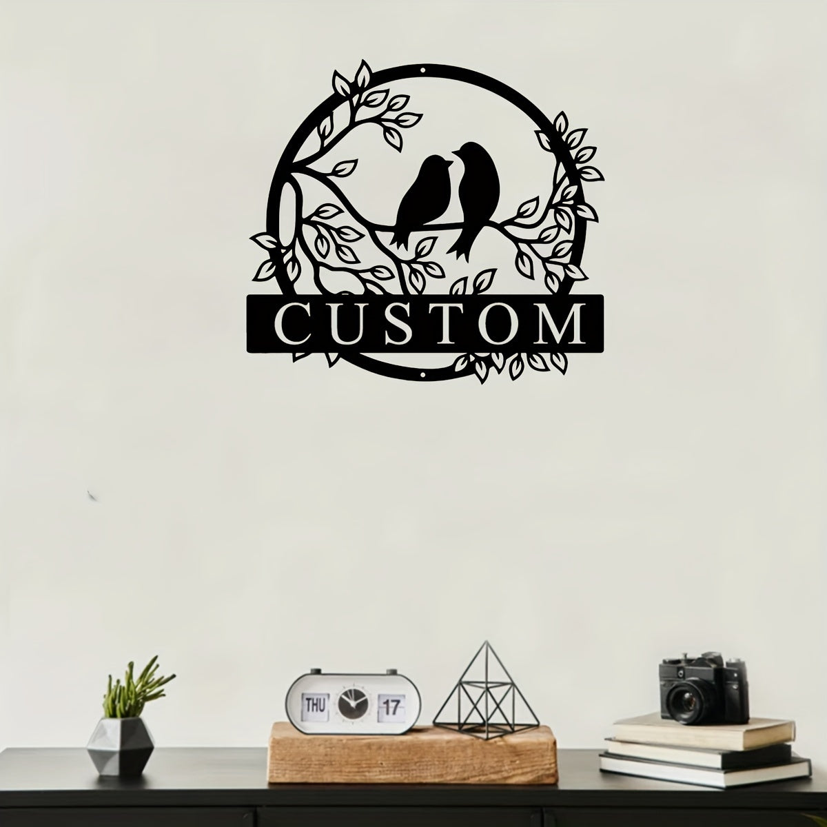 Personalized Lovebirds Metal Wall Art Sign for Porch Patio Garden Decor