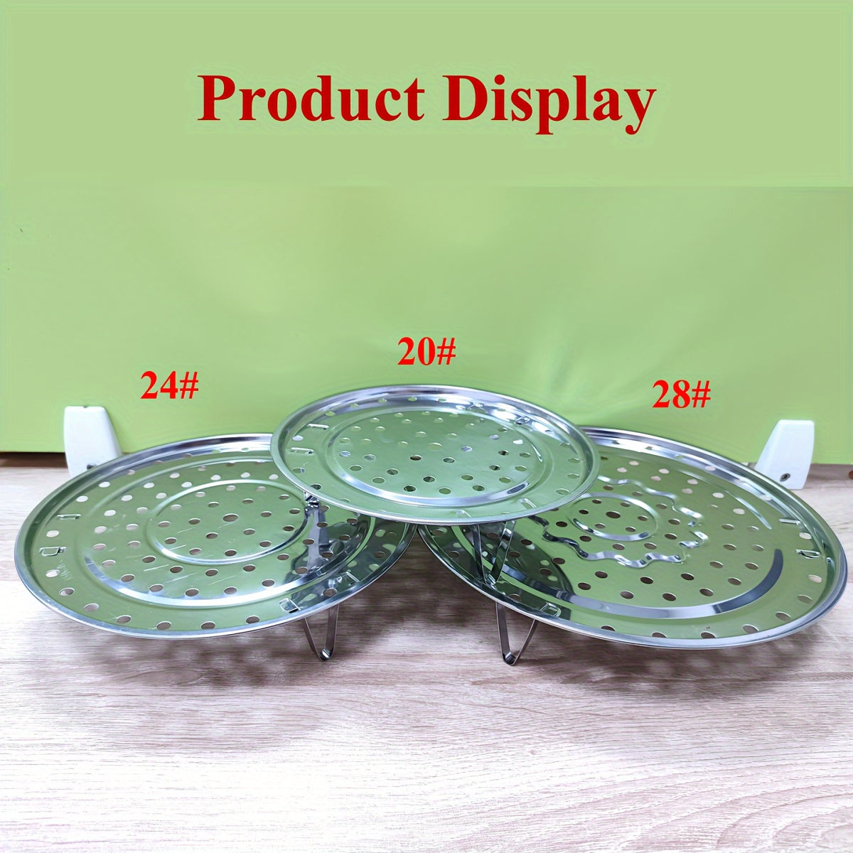 Juego de rejillas de acero inoxidable para vaporizar alimentos, compatible con ollas de 19.99cm, 24cm y 27.99cm