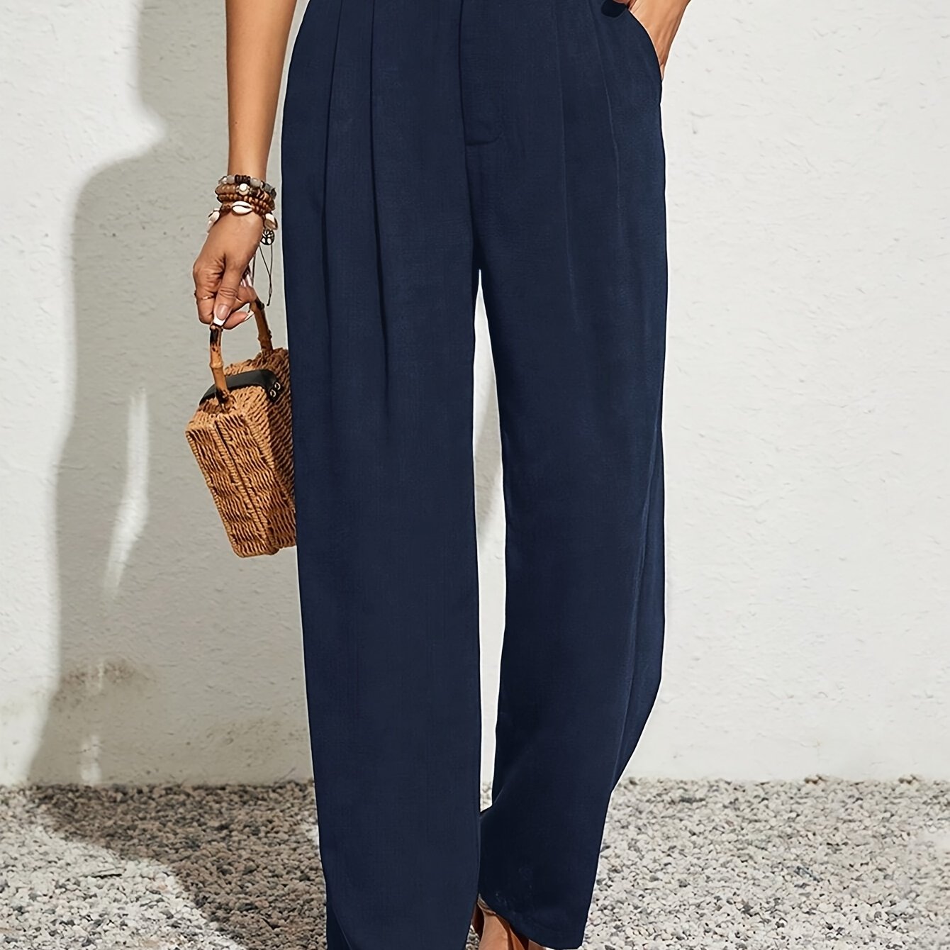 Katta o'lchamdagi ayollar uchun oddiy rangli kostyum shimlar, bahor, yoz, kuz uchun