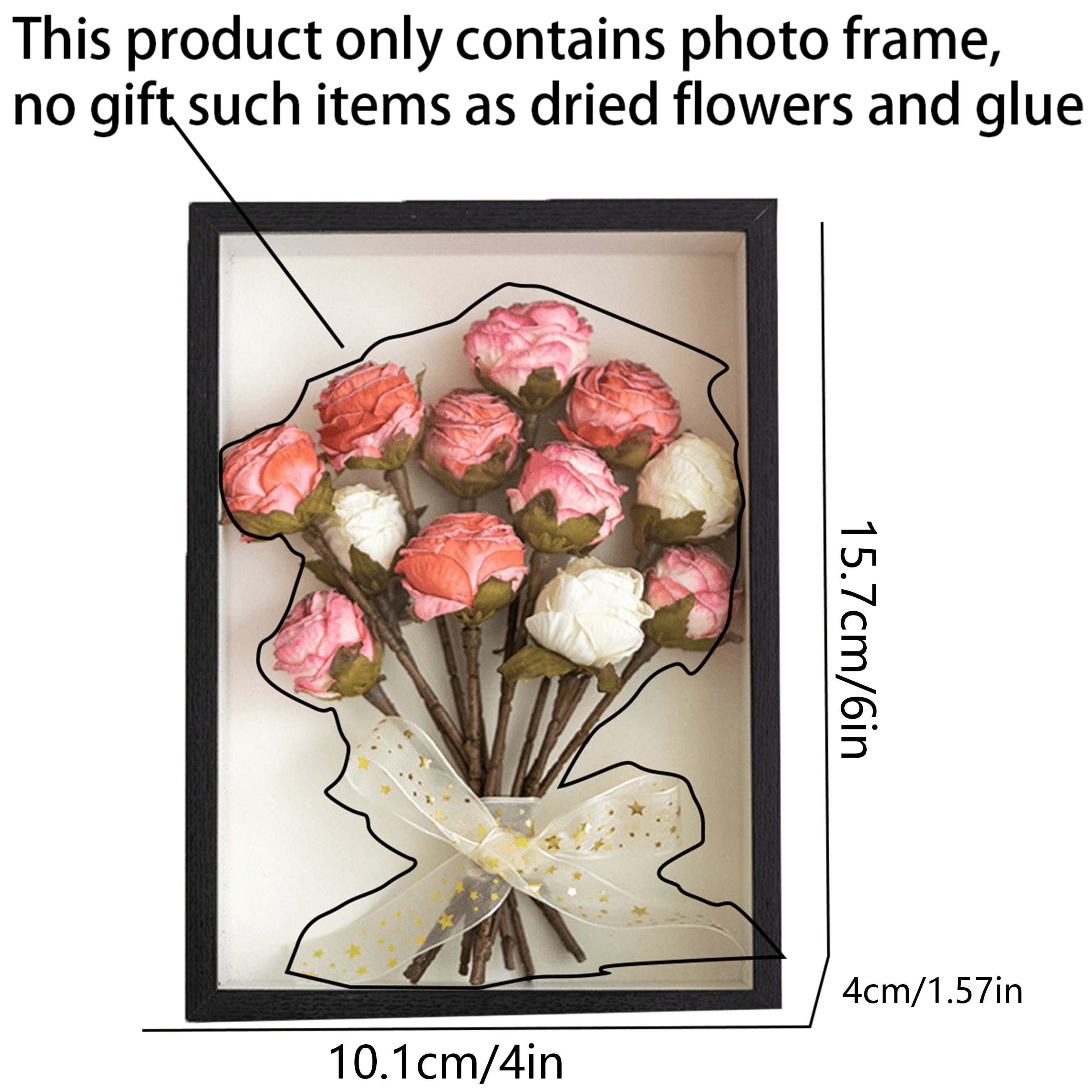 Wooden Display Frame for Dried Flowers and Keepsakes 3D Hollow Design