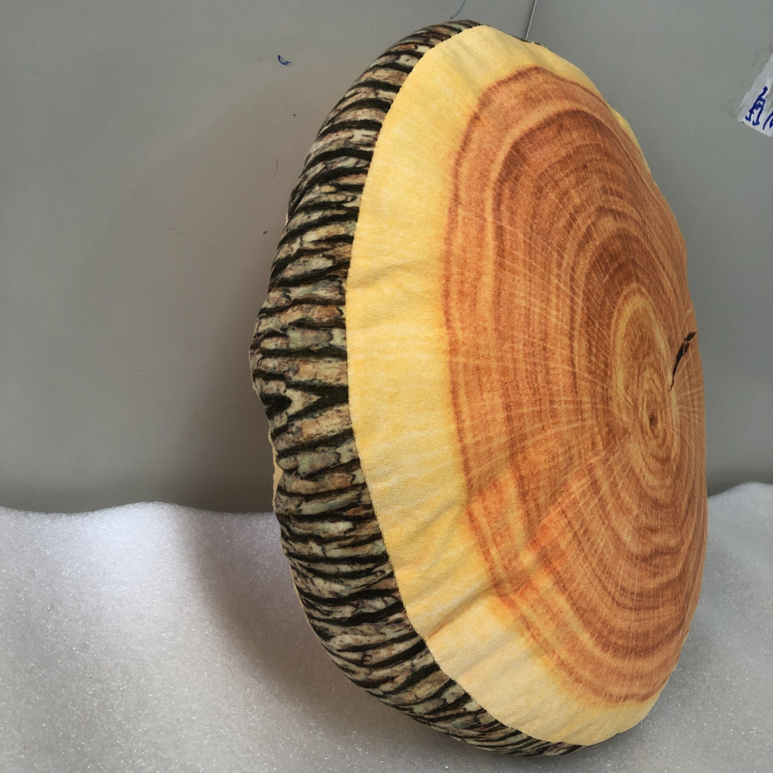 Round Tree Stump Throw Pillow Cushion 3D Printed Log-Shaped Support Pillow for Bedroom Living Room Sofa