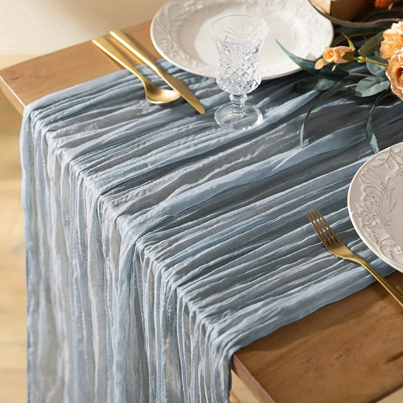 Camino de mesa de gasa de gasa para bodas, fiestas y decoración del hogar