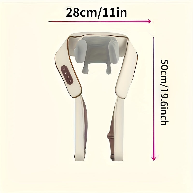 RelaxPro bo'yin va yelka massaj qiluvchi sharf, issiq siqish bilan, qo'l bilan ishlatmasdan, USB orqali zaryadlanadigan, portativ to'liq tana massaj qoplamasi, ideal sovg'a.