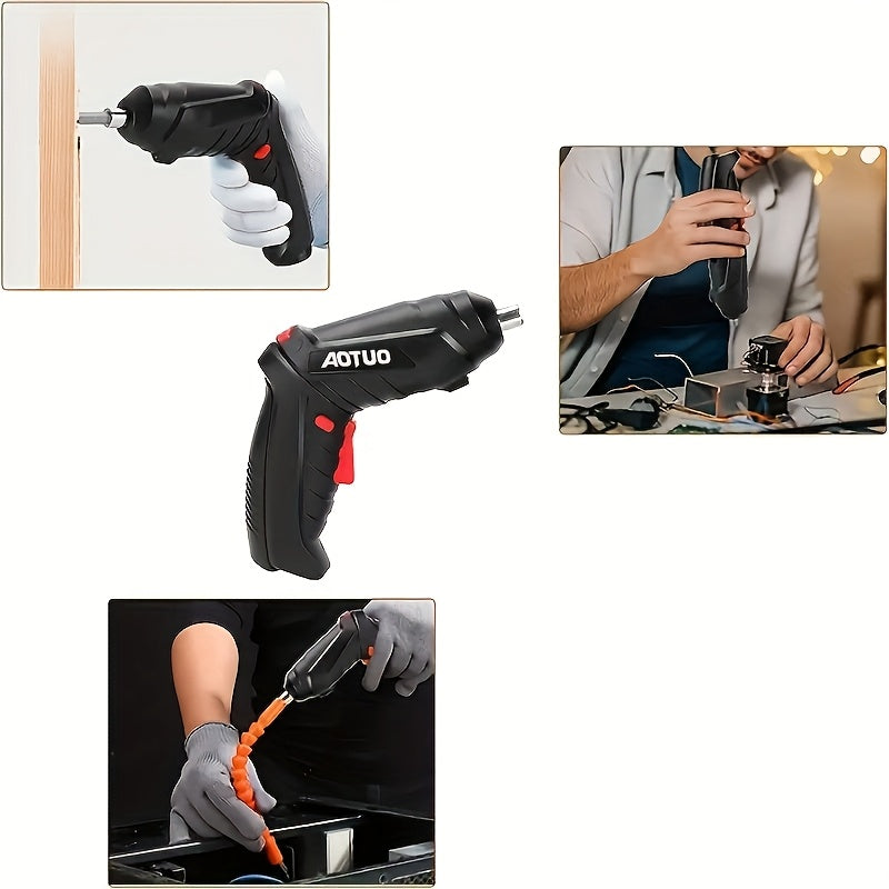 Handheld Electric Screwdriver Set with Foldable Hand Drill USB Rechargeable Lithium Battery