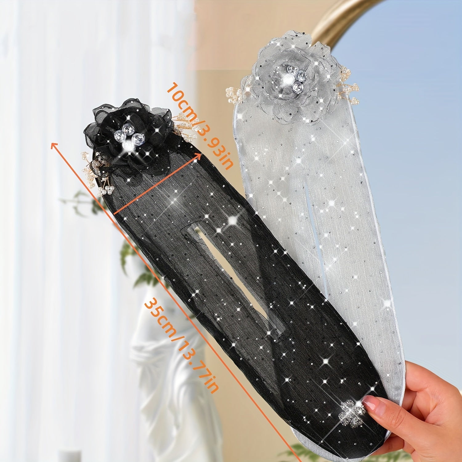 Hair Bun Styling Accessory for Women Satin Hair Donut with Elastic Band