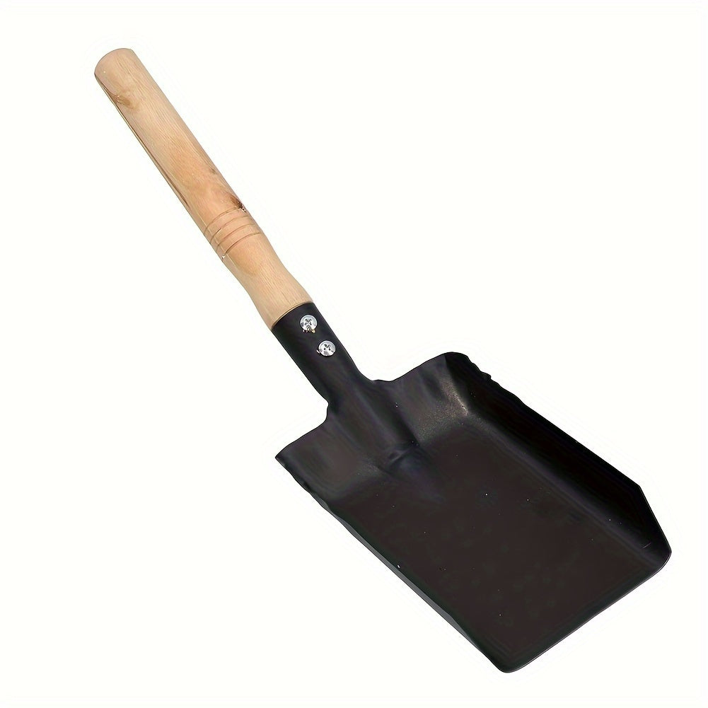 Wood Handle Fireplace Shovel Durable Metal Ash Scoop for Fireplace Cleaning