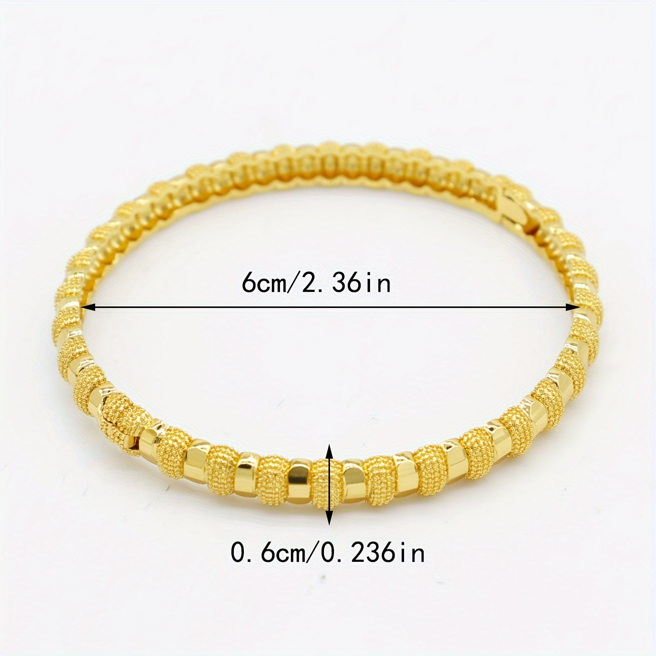 Set of 4 Women's Copper Gold-Plated Middle Eastern Style Bracelets for Daily Wear or Gifts