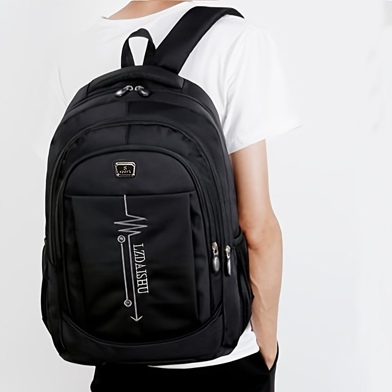 Men's Casual Nylon Backpack for Daily Commute Travel and School with Laptop Compartment
