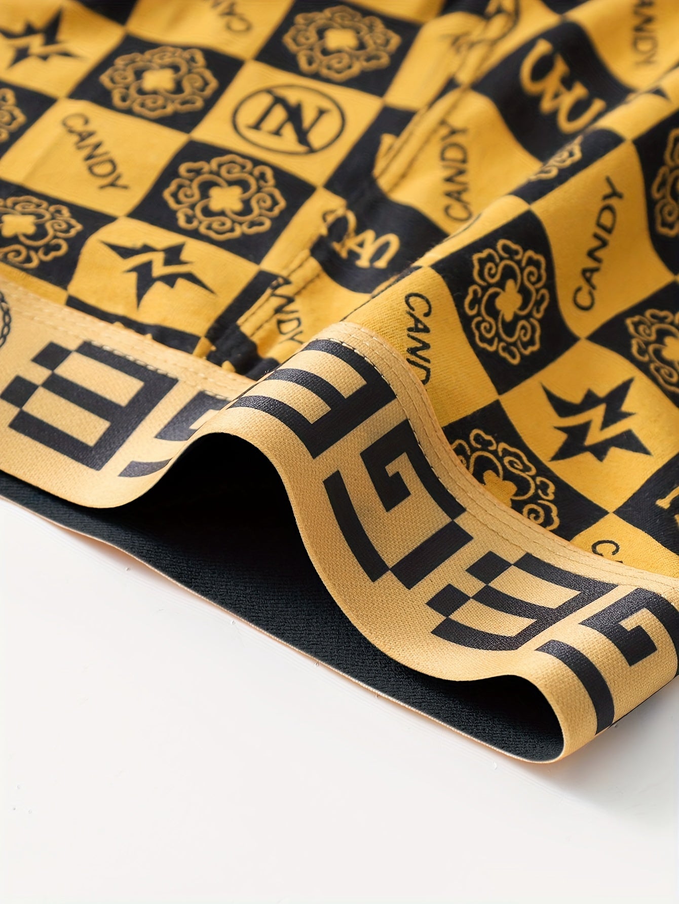 Men's Breathable Print Briefs Set of 4 Polyester Spandex Casual Sports Underwear