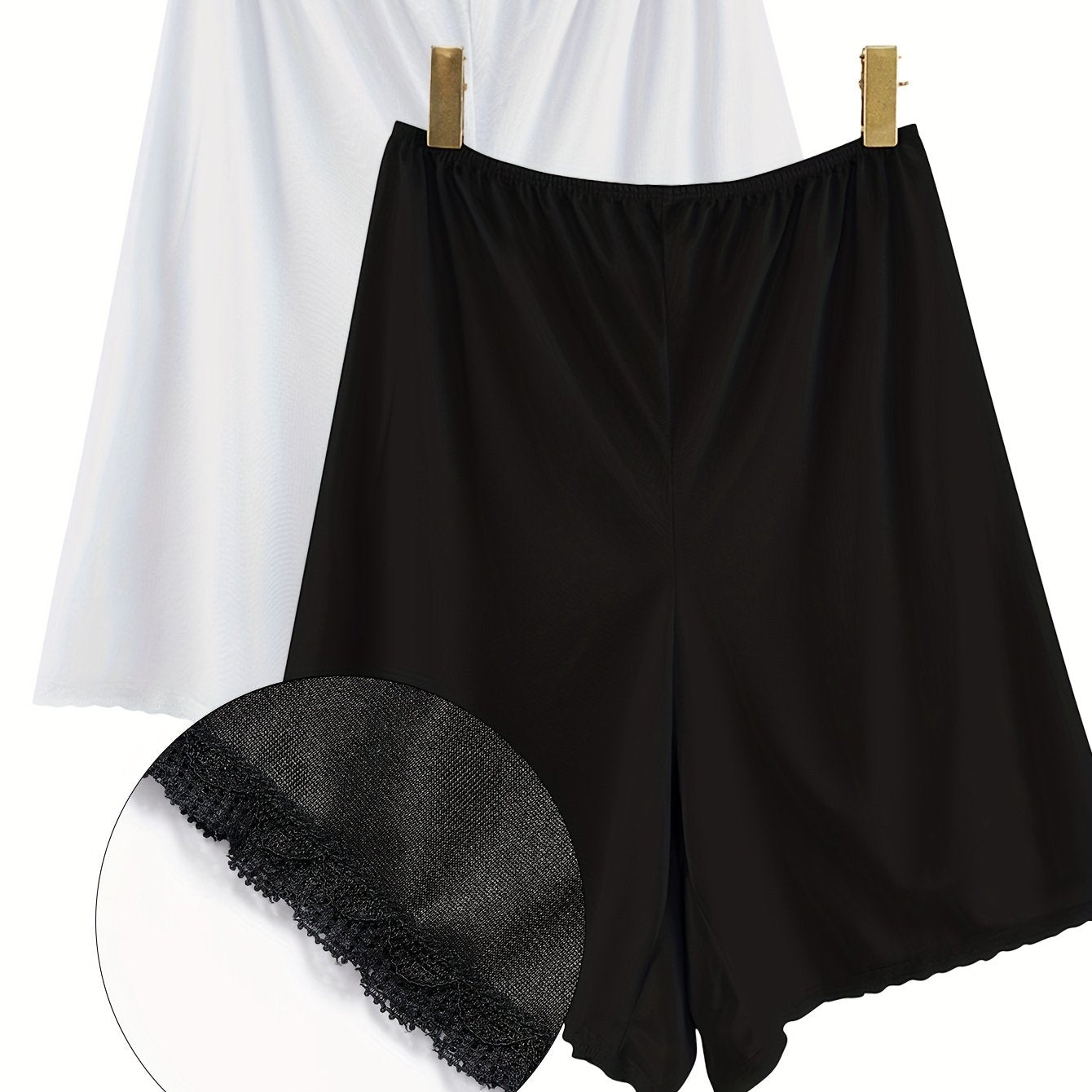 Women's Breathable Floral Patchwork Wide-Leg Skirt Pants Two Pack