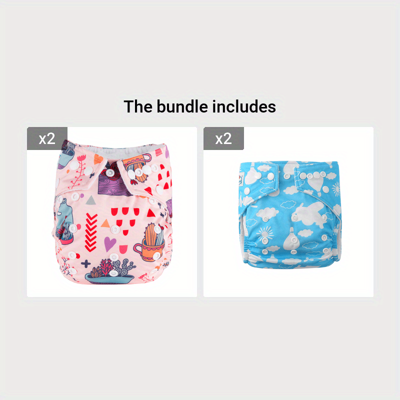 Reusable Cloth Diapers for Babies 0+ Waterproof Highly Absorbent Adjustable Fit Pink Blue White