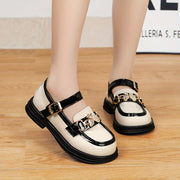 Zapatos planos de niña tipo Mary Jane con lazo, con costura en espiral, suela de microfibra ligera y EVA para primavera y otoño