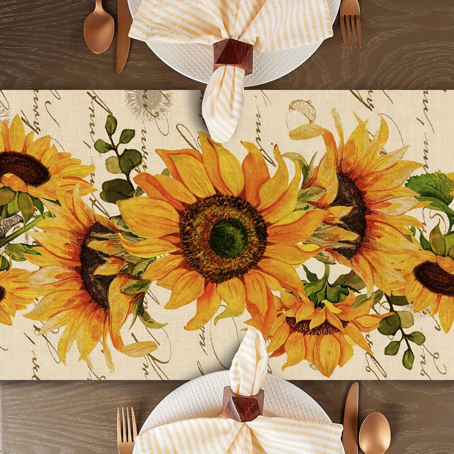 Caminador de mesa de girasol de otoño resistente al aceite y a las manchas para decoración de cocina y comedor