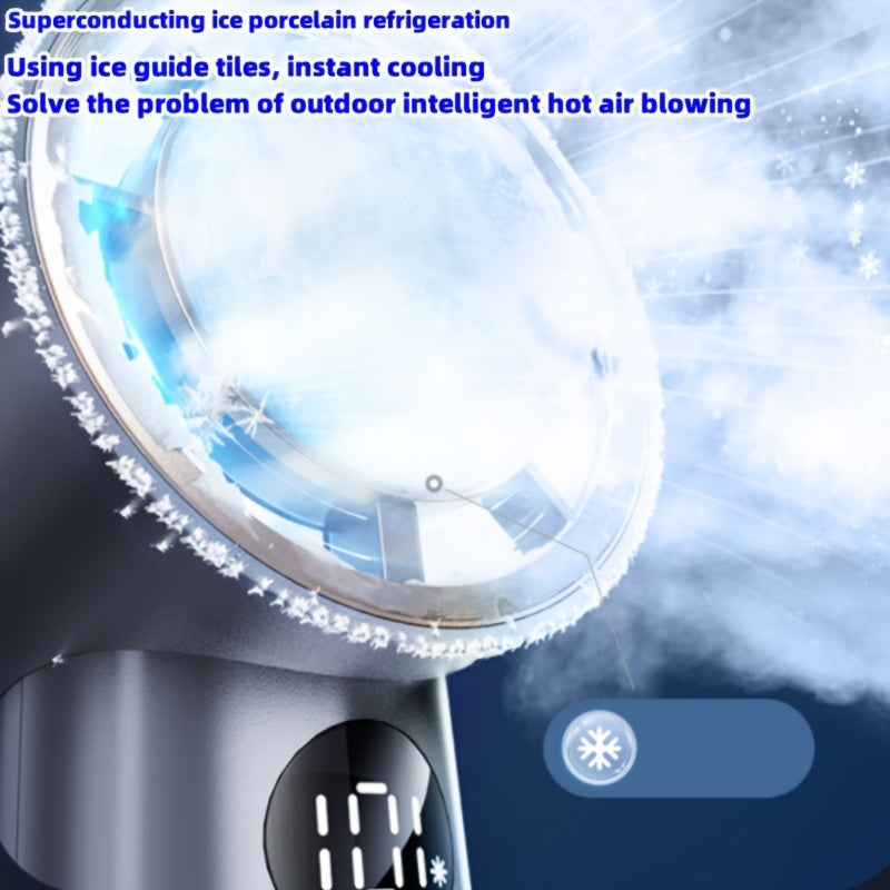 Portable Dual-Function Cooling Fan with USB Rechargeable Battery 10 Speeds Lightweight Desktop Handheld