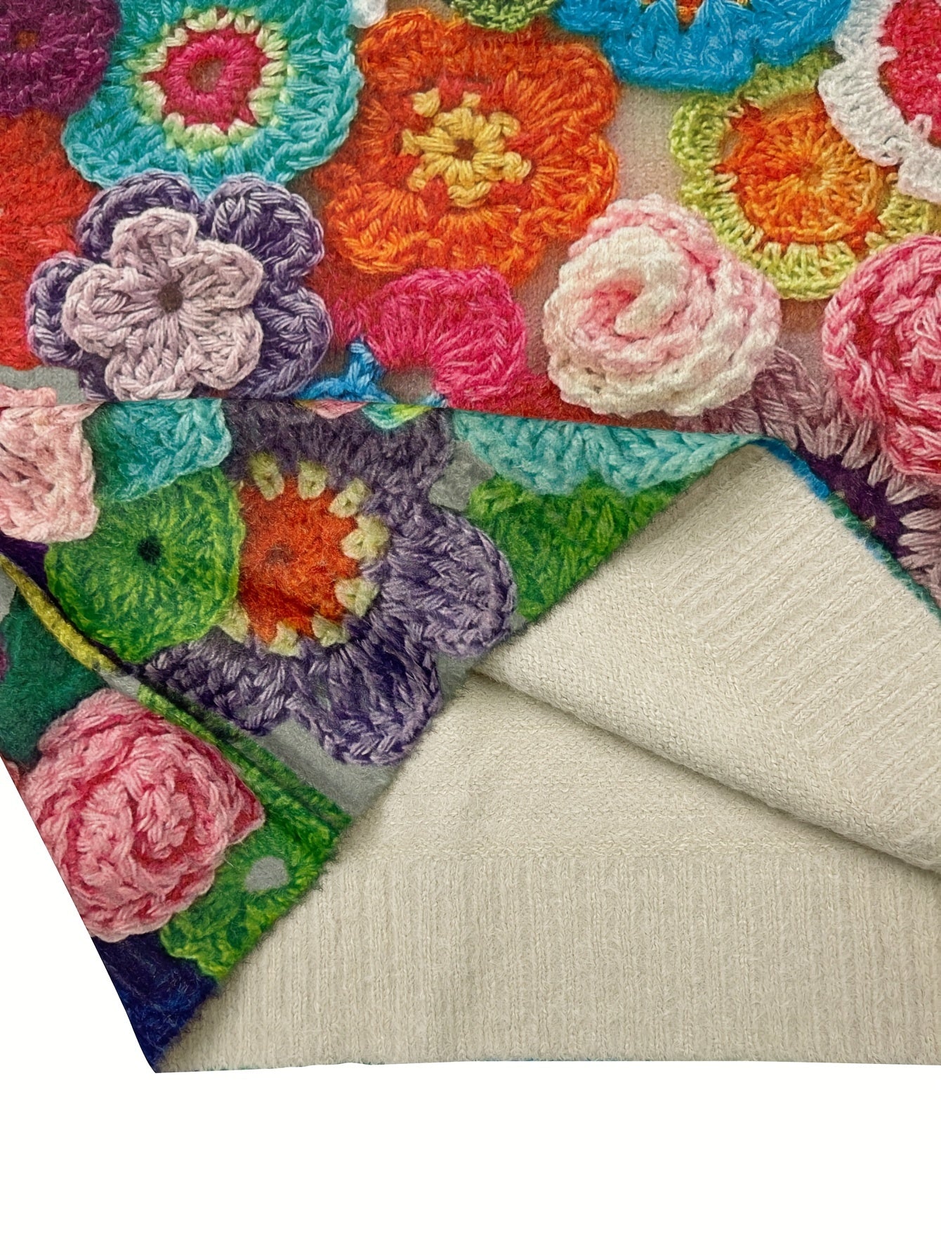 Women's Plus Size Knit Sweater Long Sleeve Crew Neck Floral Print Warm Top