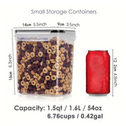 6 or 12 Pcs Food Storage Containers Set 1.6L Airtight BPA-Free Plastic Kitchen Organizer