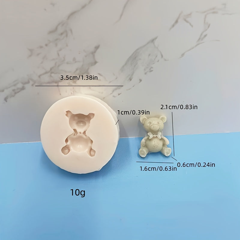 Silicone Bear Mold for Candle Making Chocolate Baking Decorations Creative Fondant Resin Crafting