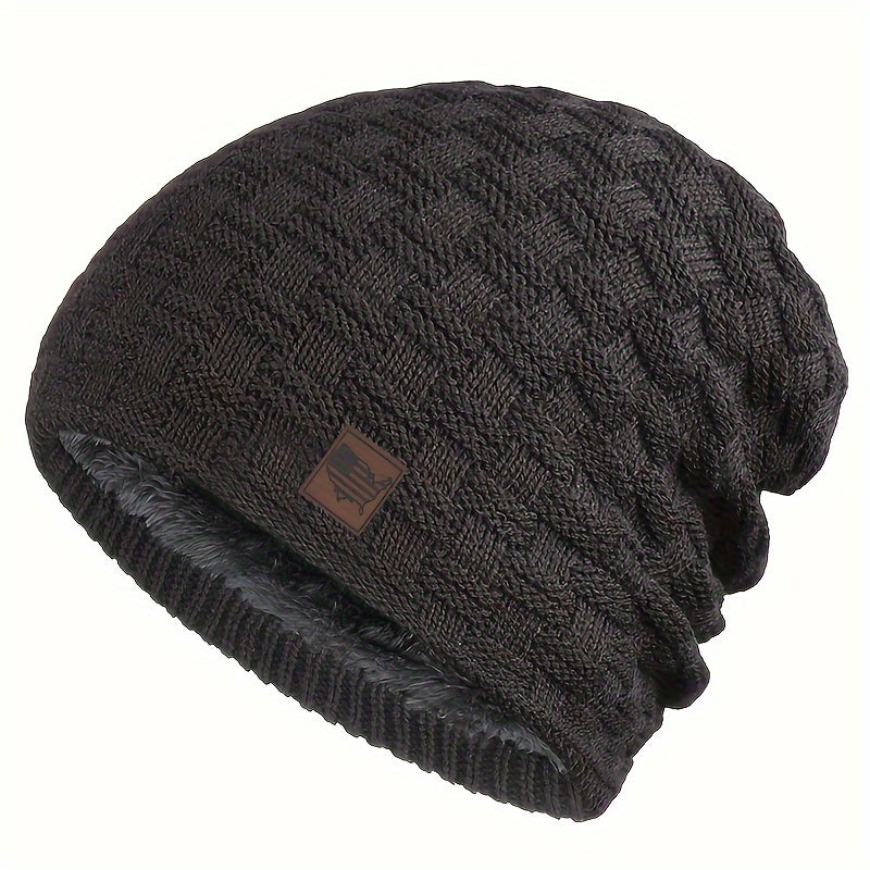 Men's Knit Beanie Hat Warm Winter Skull Cap for Outdoor Sports Skiing